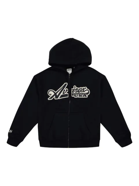 Avirex zip logo hooded hoodie 