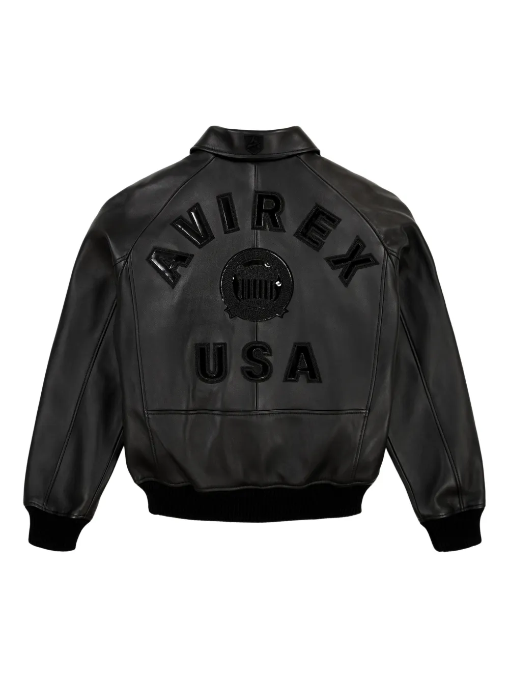 Avirex appliqué zip jacket | Leather Jackets | Image 2