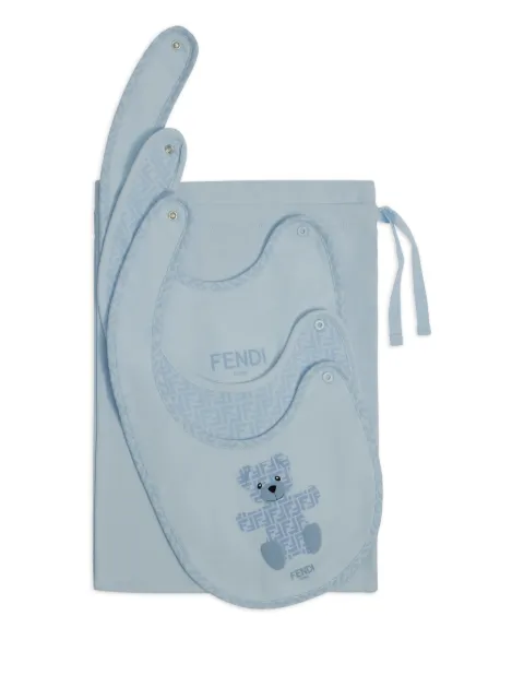 Fendi Kids logo-detail bib (set of three)