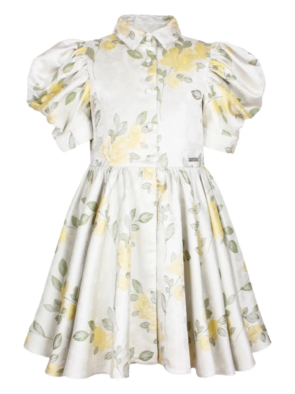 JESSIE AND JAMES KIDS floral-print puff-sleeve dress - Toni neutri