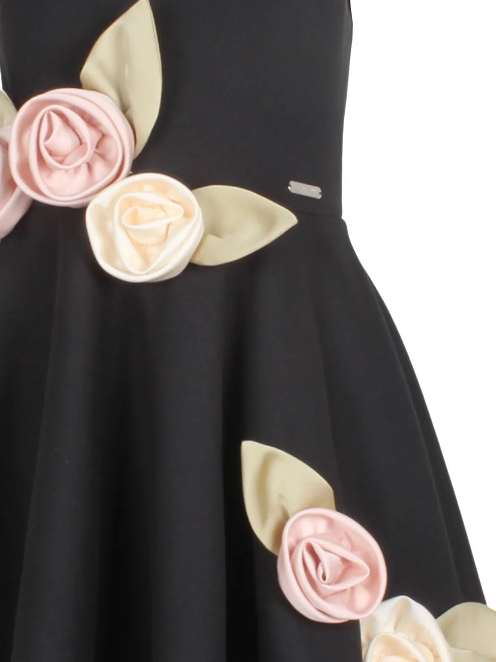 JESSIE AND JAMES KIDS Jurk met bloemen-applicatie Zwart