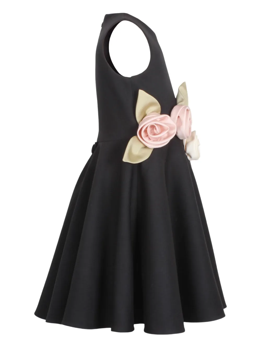 JESSIE AND JAMES KIDS Jurk met bloemen-applicatie Zwart