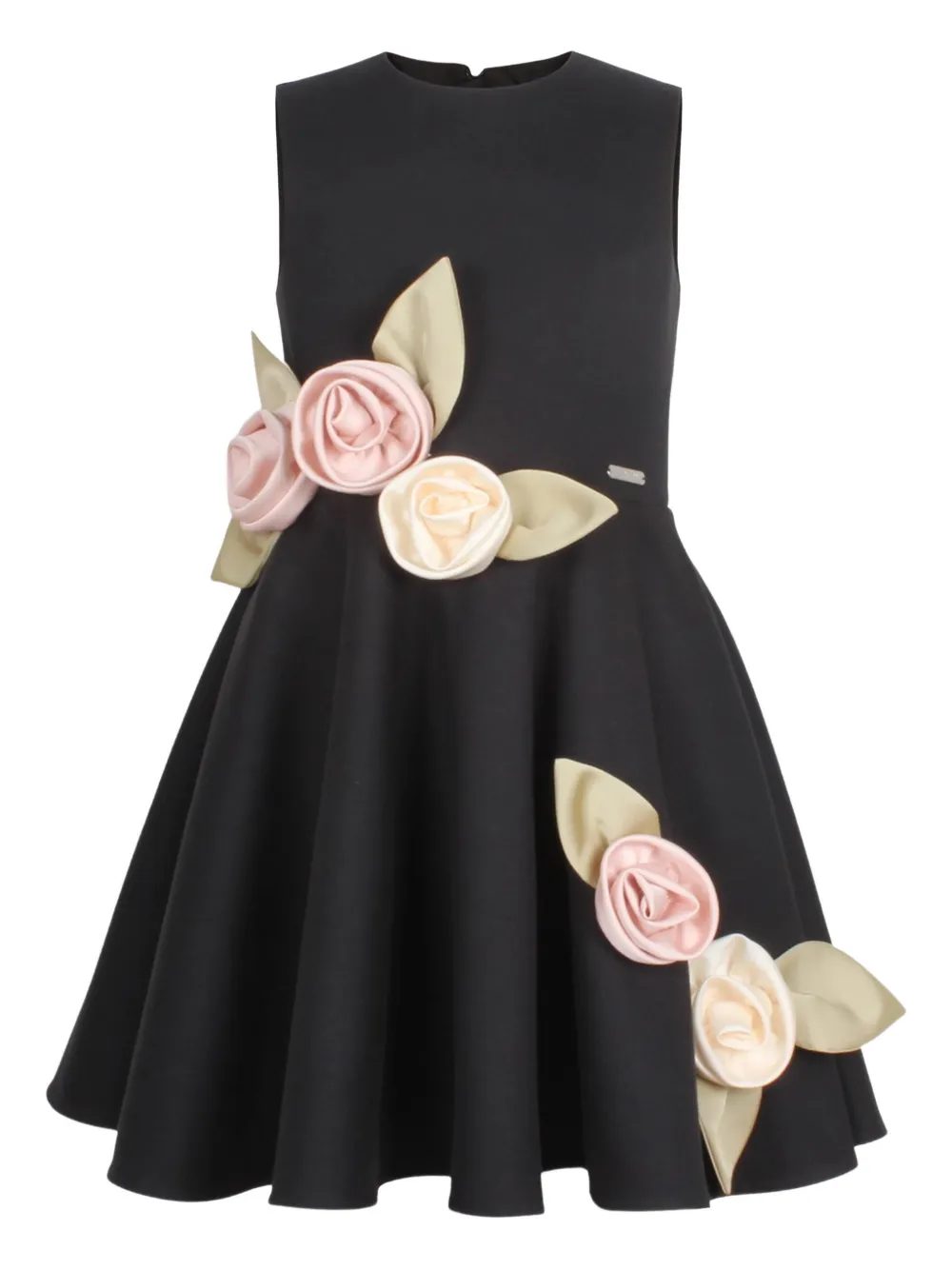 JESSIE AND JAMES KIDS floral-appliquéd dress - Nero