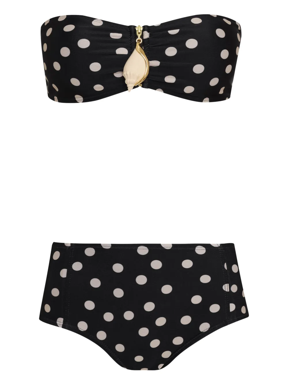 Brigitte shell-detail bikini - Nero