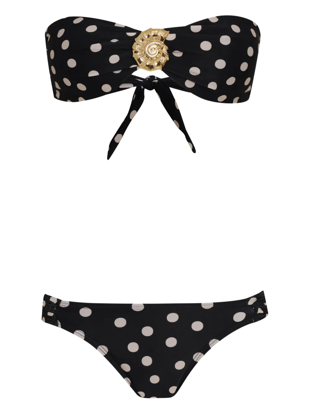 Brigitte shell-detail bikini - Nero