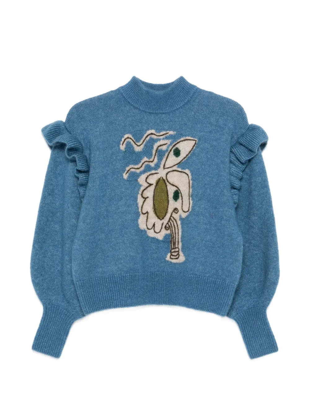 ALEMAIS ruffled graphic sweater - Blu