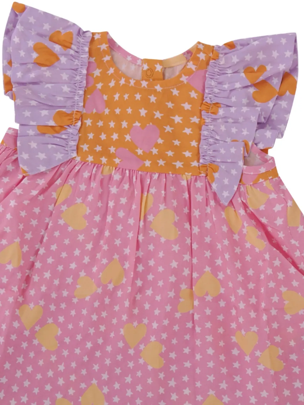 Ruffled Heart-Print Dress