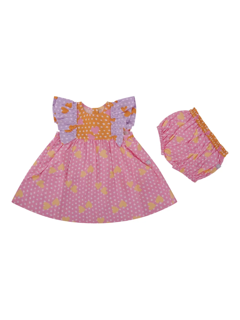 Stella McCartney Kids ruffled heart-print dress - Pink