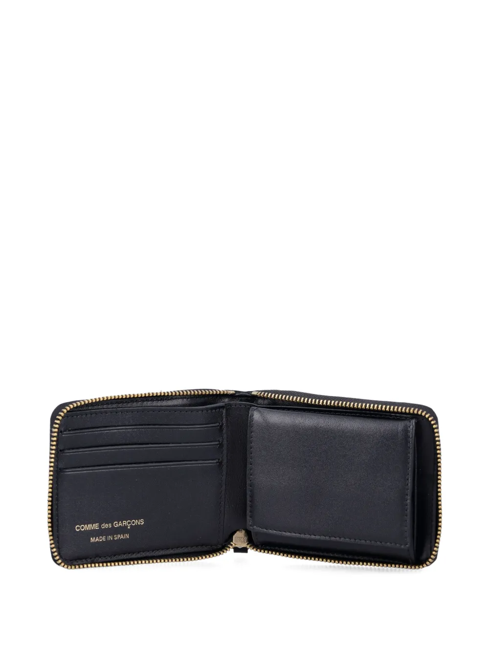 Comme Des Garçons Wallet Portemonnee met logo-reliëf en rits Zwart