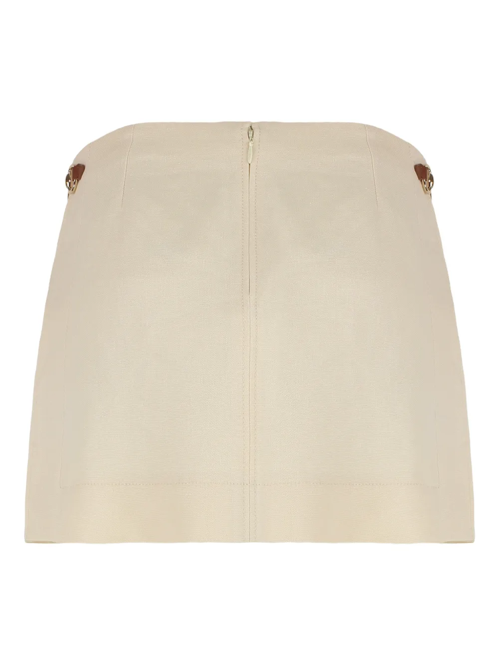 Gucci trapeze horsebit linen mini skirt - Beige