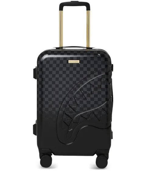 Sprayground Spritz checkerboard shark trolley bag