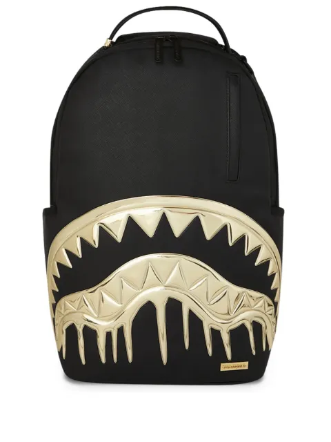 Sprayground Gold and Dangerous metallic-teeth backpack