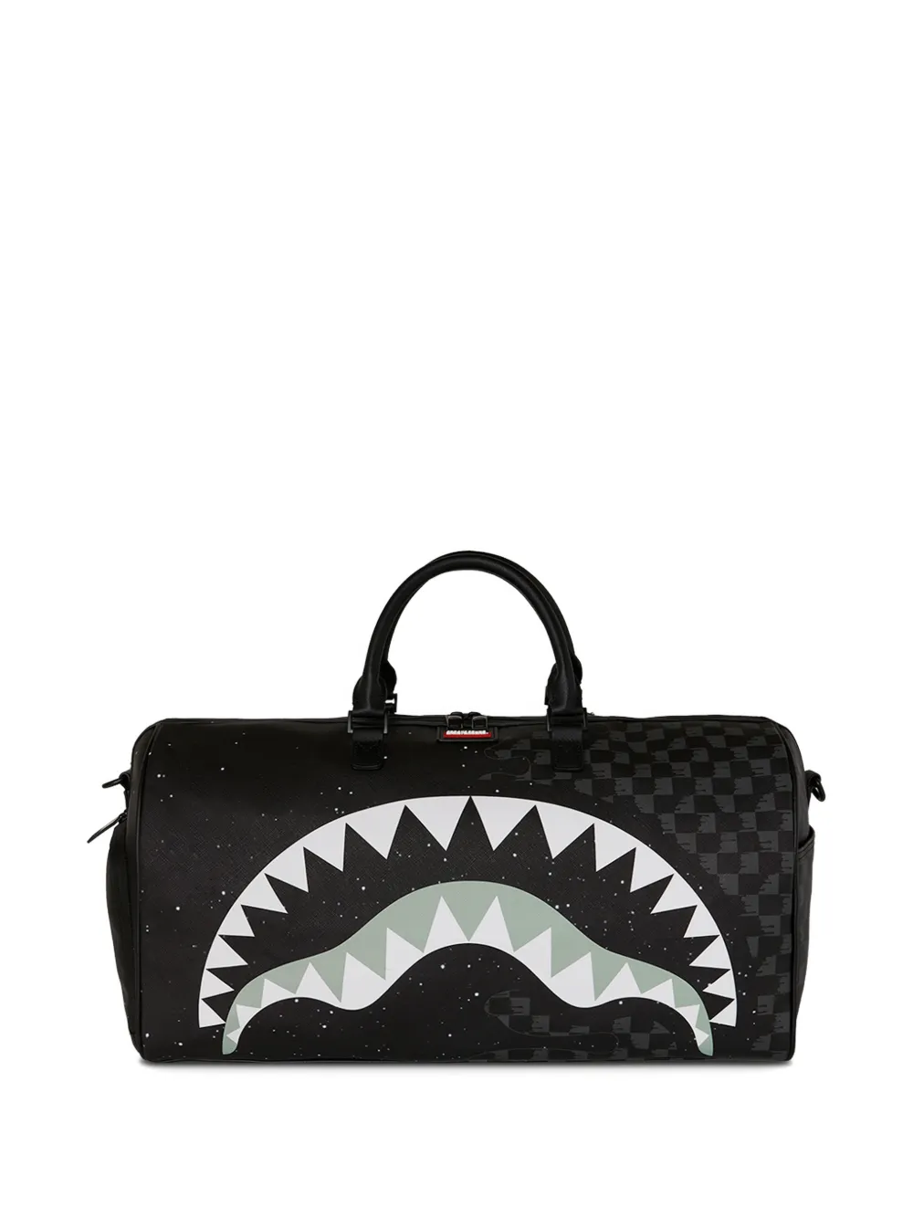 Sprayground Deep Space Drip Shark Checkerboard Holdall In Black