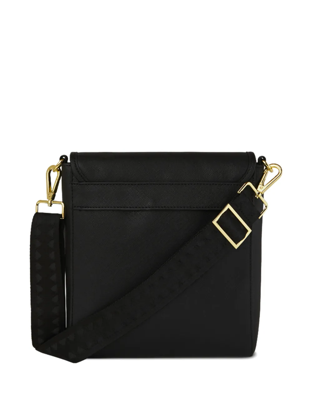 Sprayground Gold and Dangerous shark-detail messenger bag - Zwart