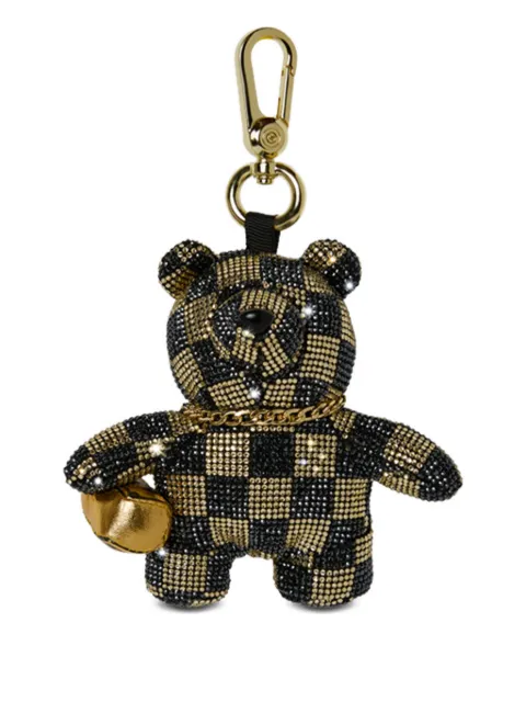 Sprayground Gold and Dangerous checkered teddy-bear keyring