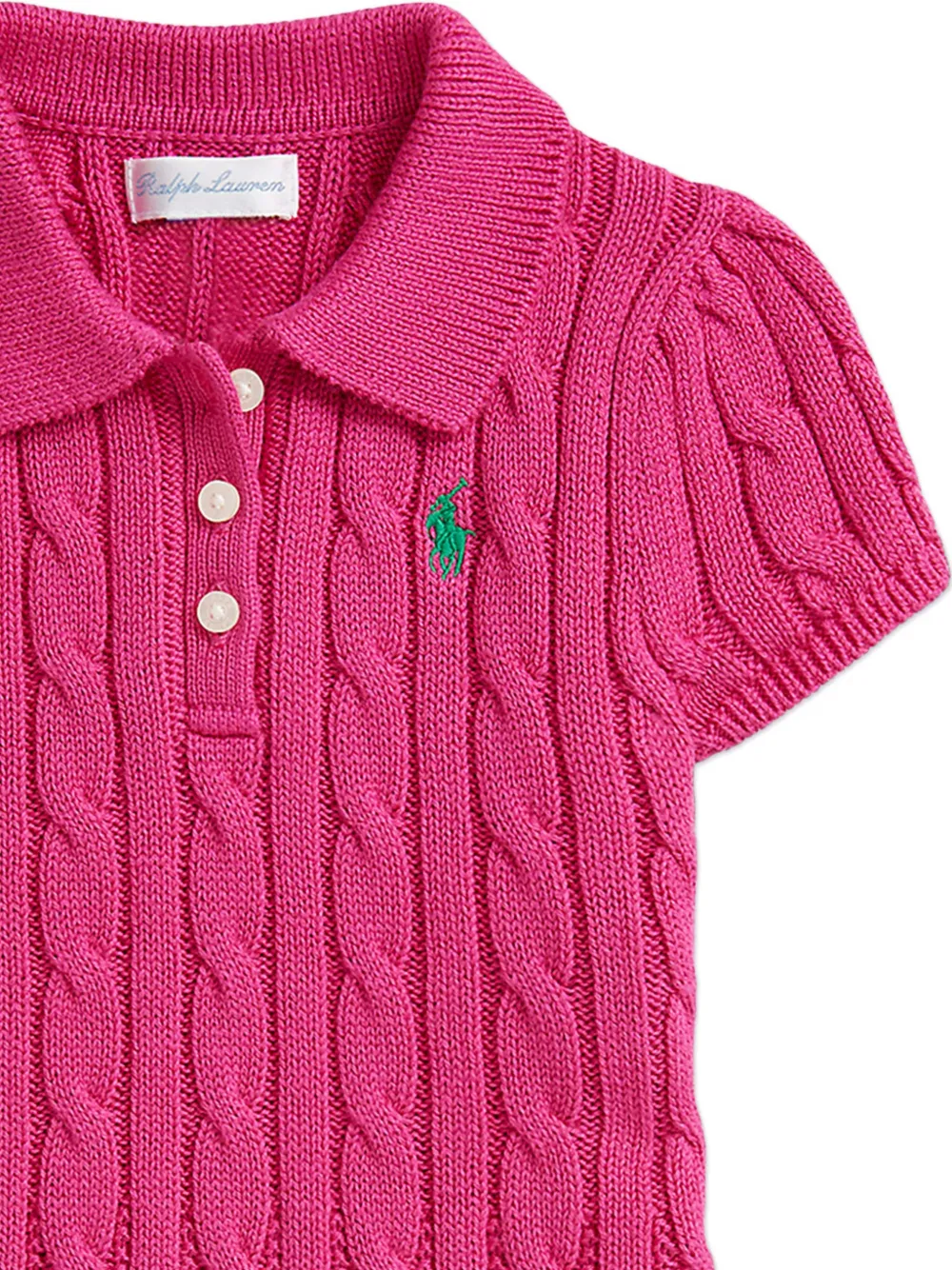 Cable-Knit Polo-Collar Dress