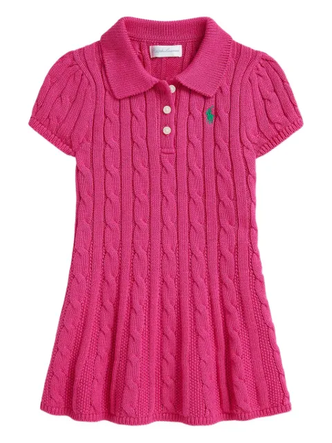 POLO RALPH LAUREN KIDS cable-knit polo-collar dress