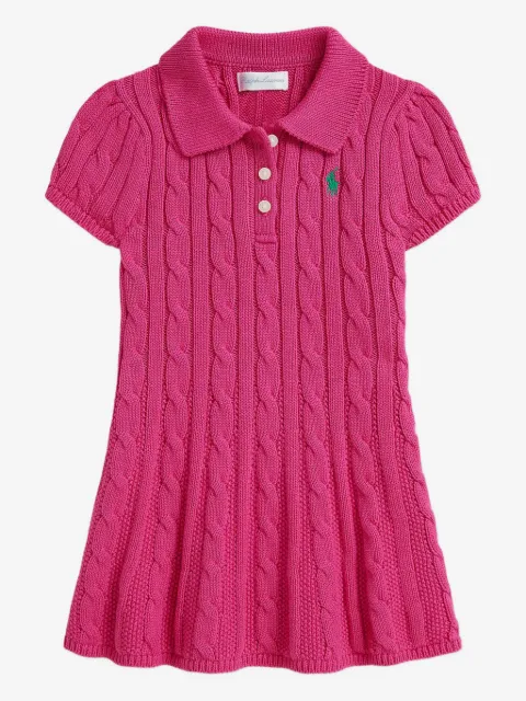 POLO RALPH LAUREN KIDS Poloshirtkleid mit Zopfmuster