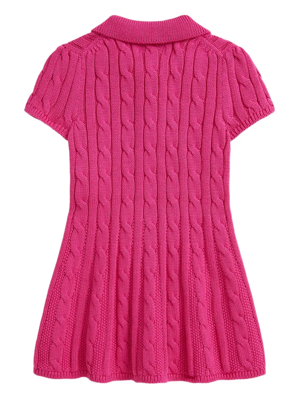 POLO RALPH LAUREN KIDS cable-knit polo-collar dress - Roze