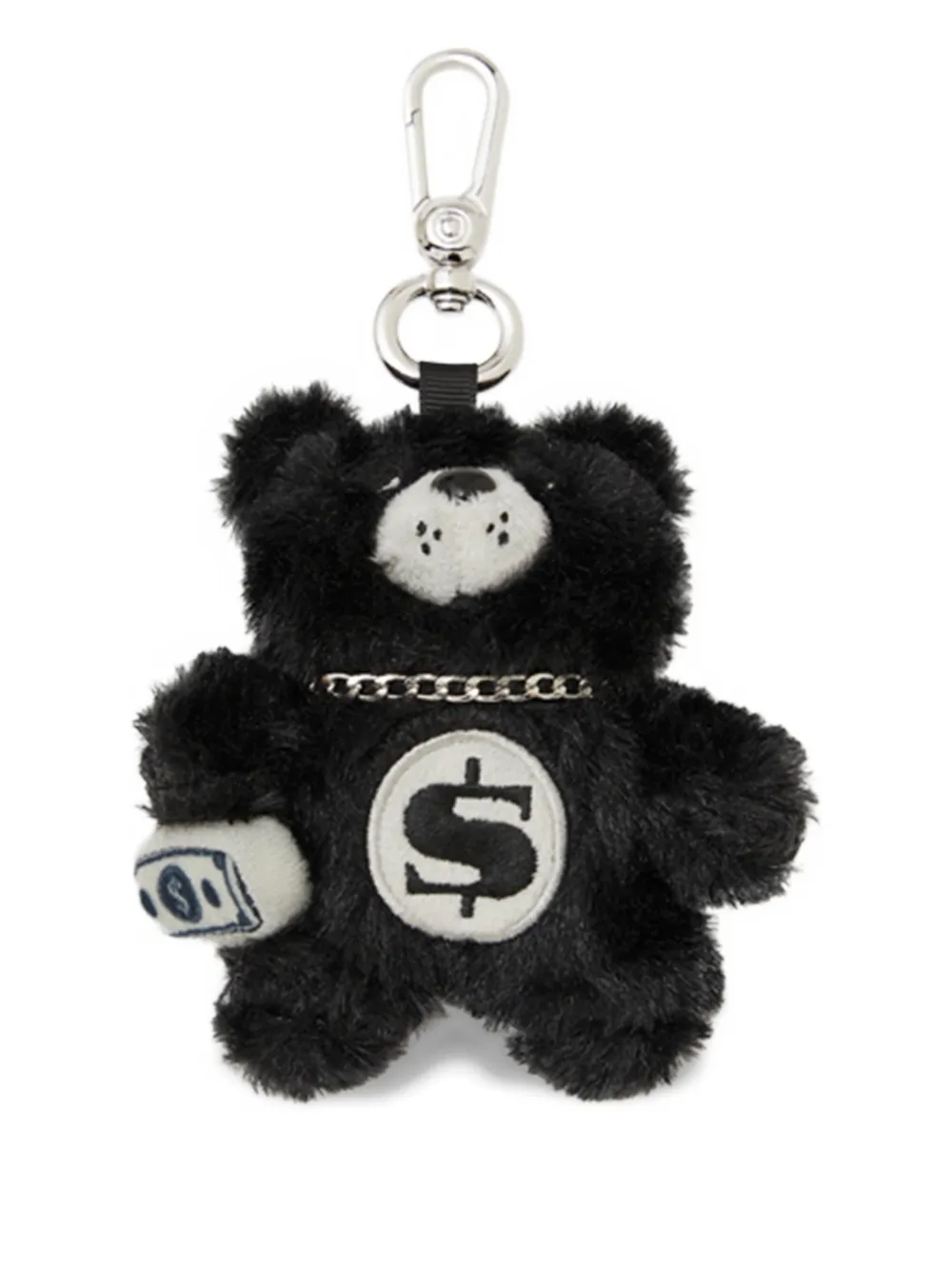 Sprayground Cray Dollar-sign Bear Keyring In Black