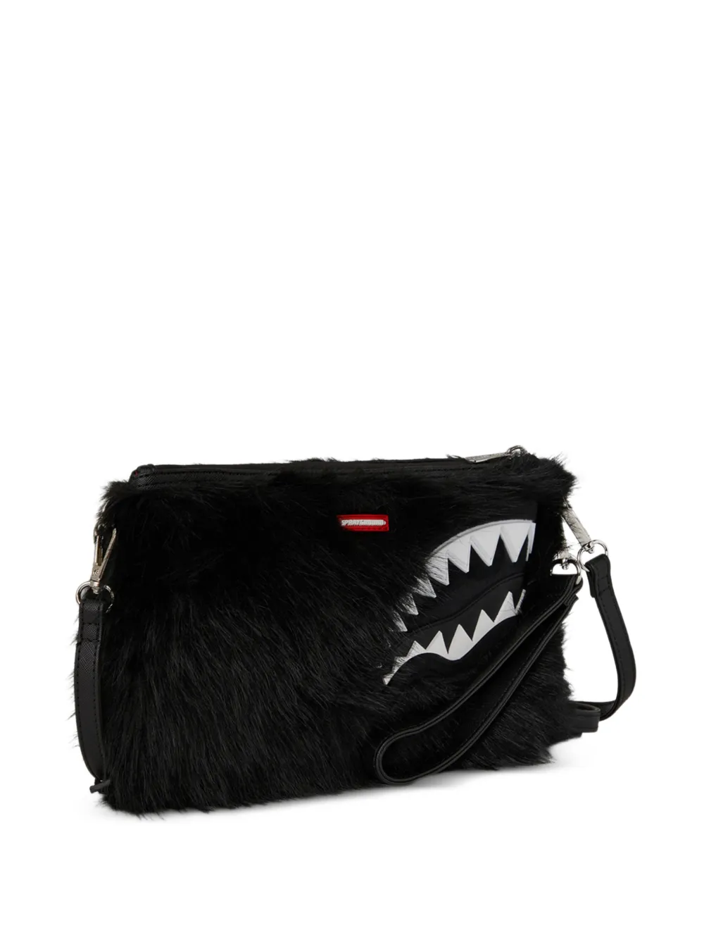 Sprayground Cray clutch van imitatiebont Zwart