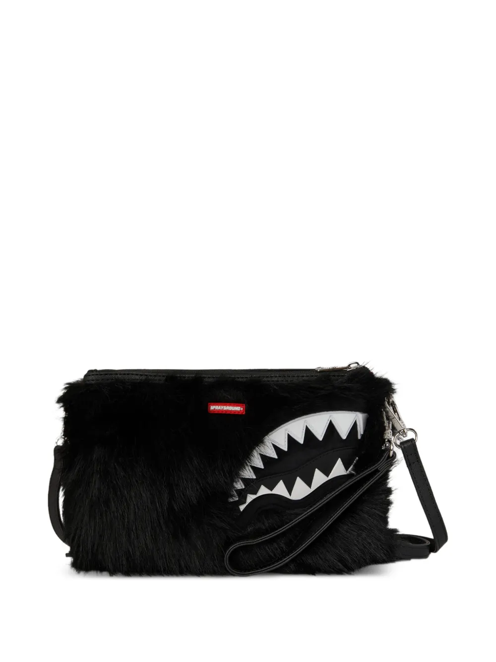 Sprayground Cray clutch van imitatiebont Zwart