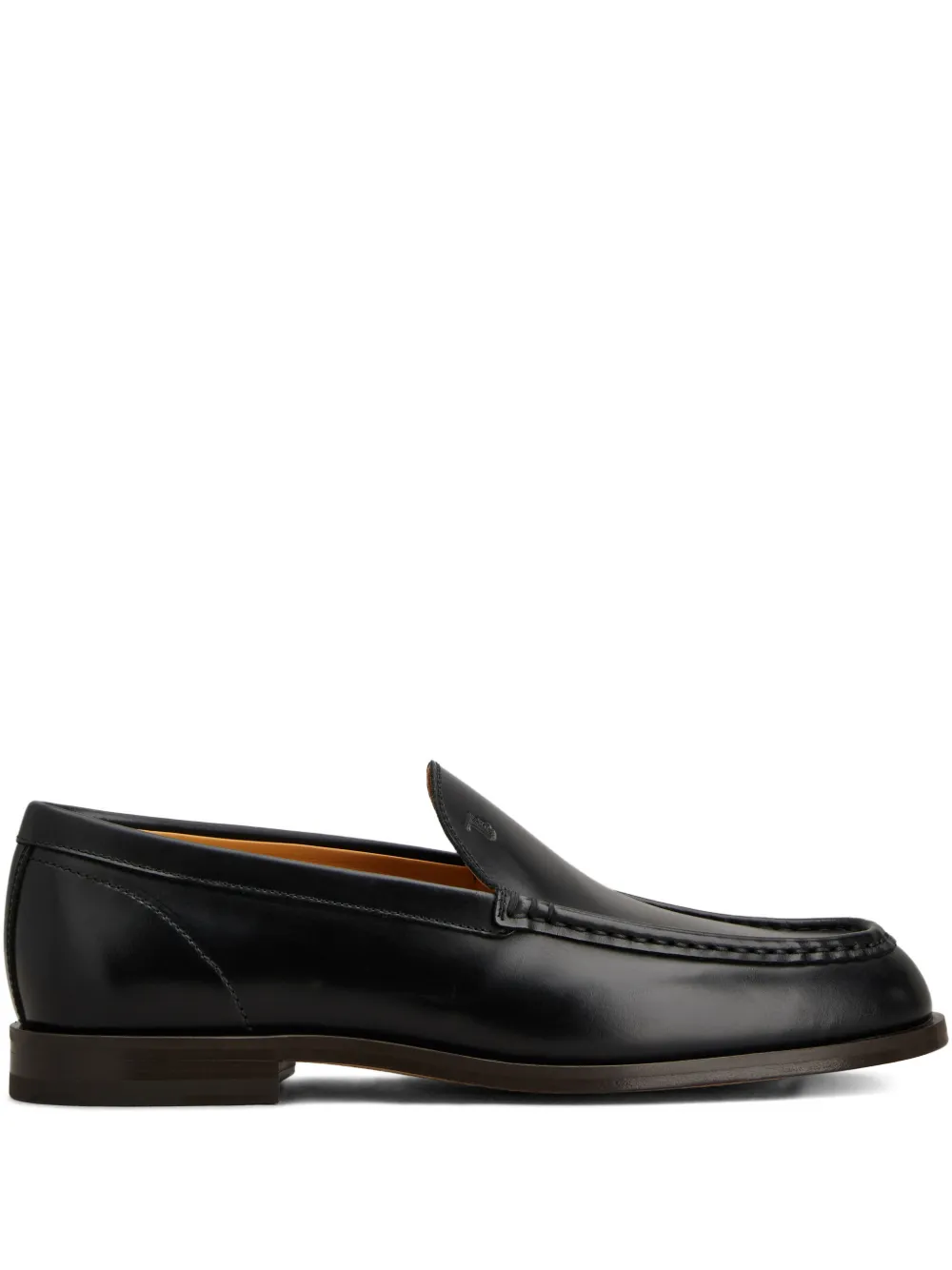Tod's embossed-logo leather loafers - Nero