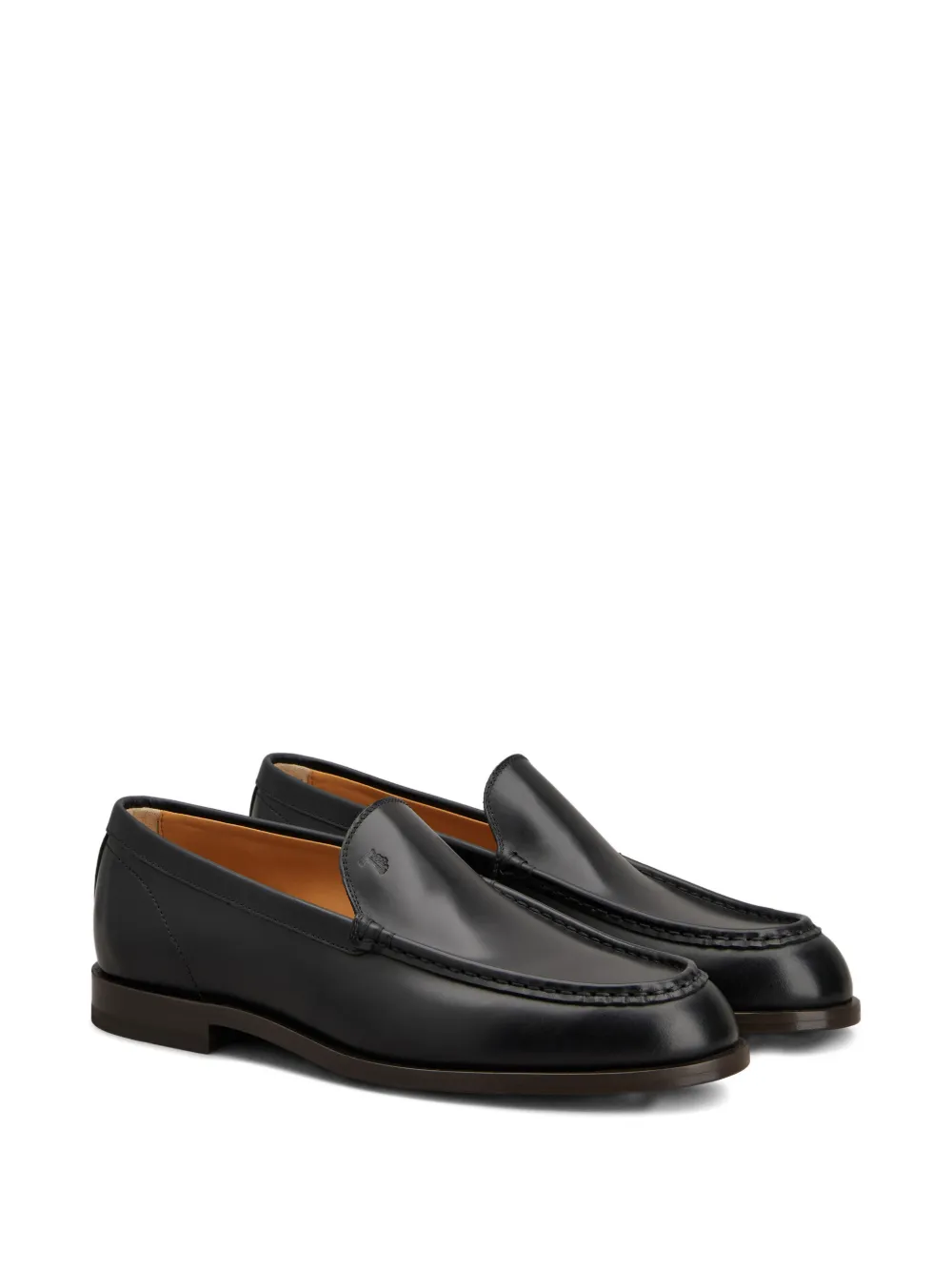 Tod's embossed-logo leather loafers - Zwart