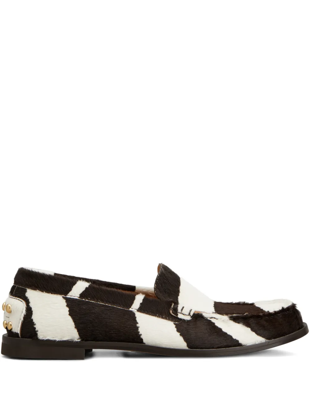 Tod's striped studded loafers - Brown