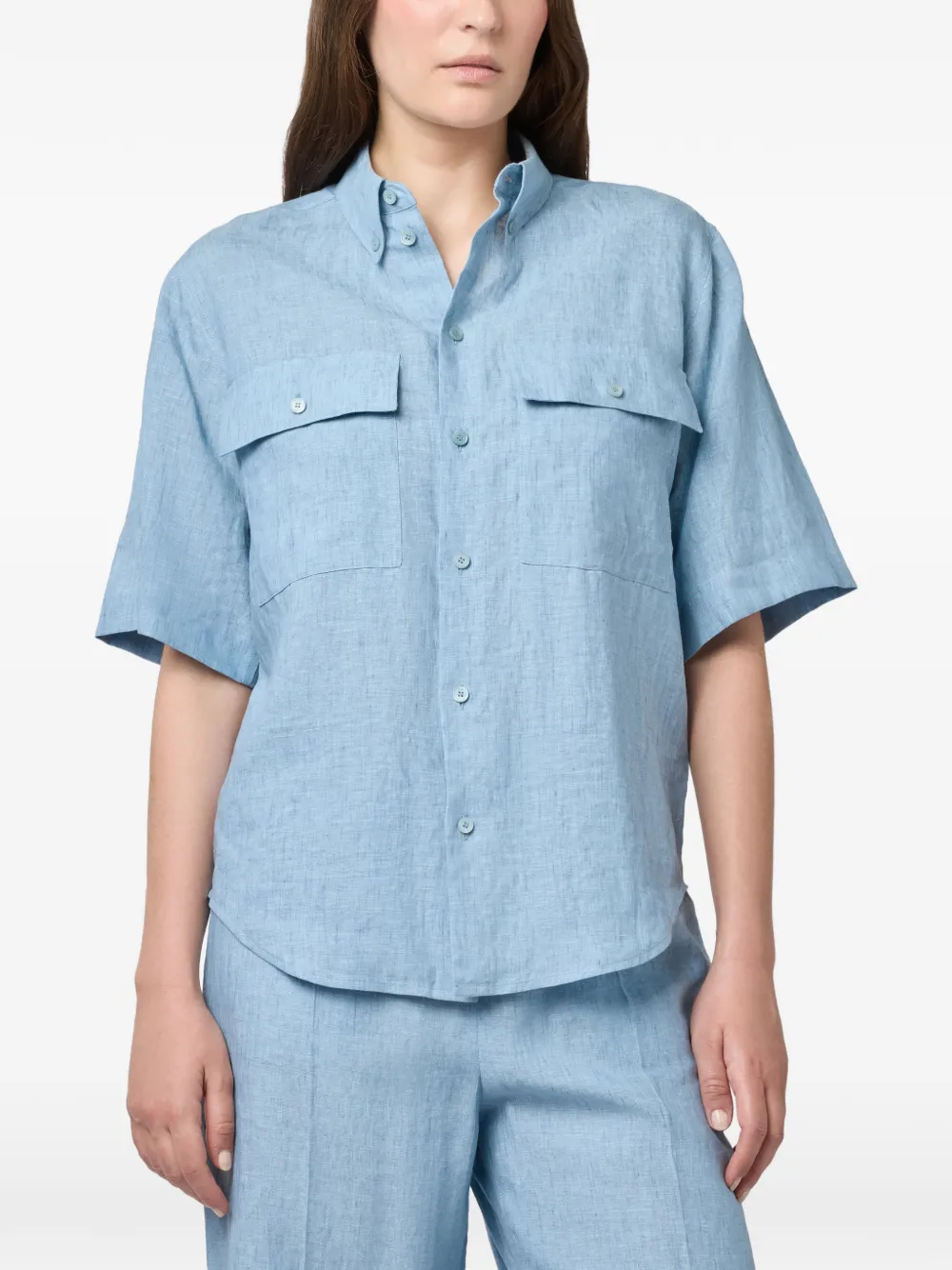 Tod's Short-sleeved Shirt in Blue, view 3