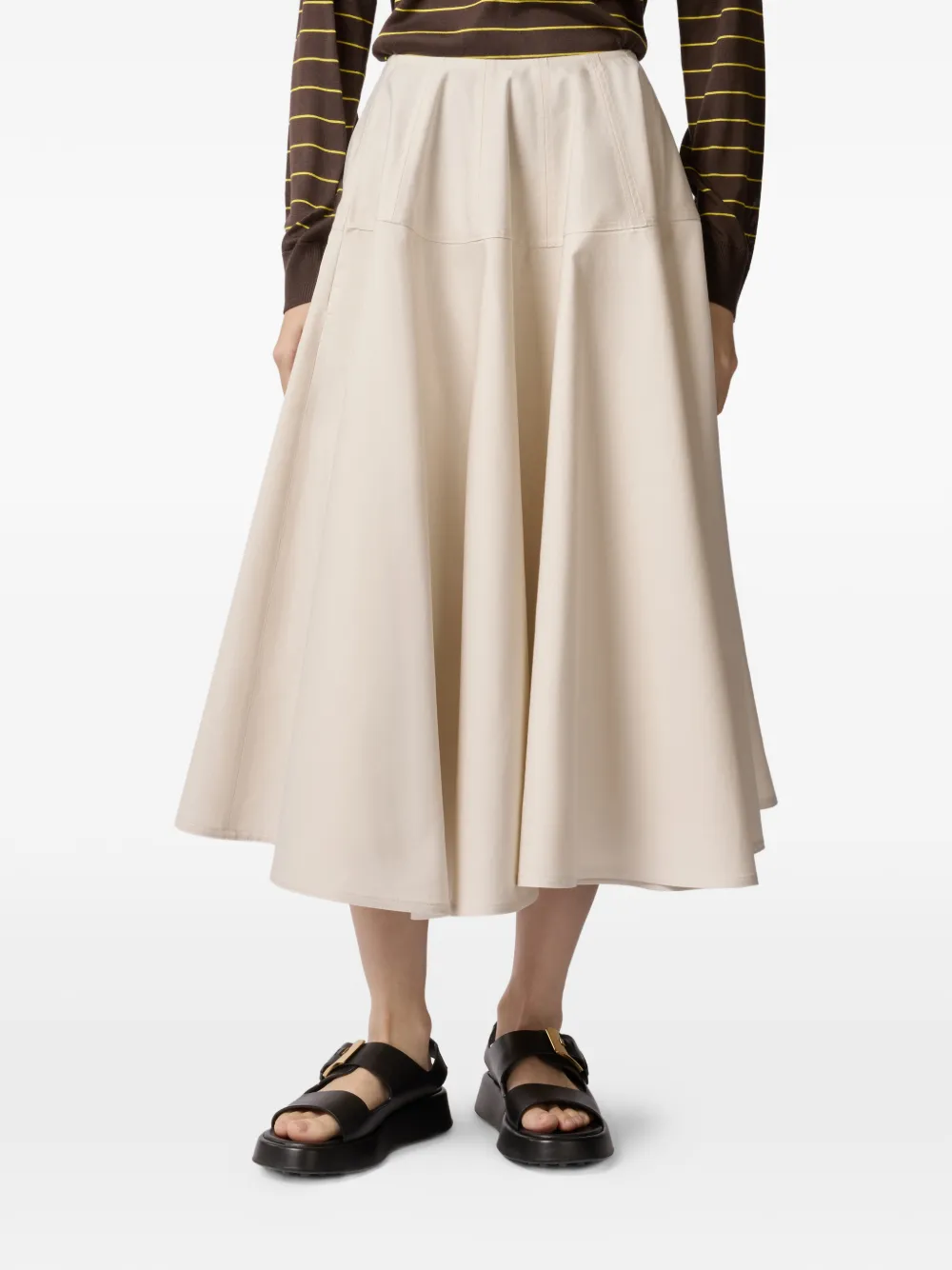 Tod's Midi-rok met A-lijn en vlakken Beige