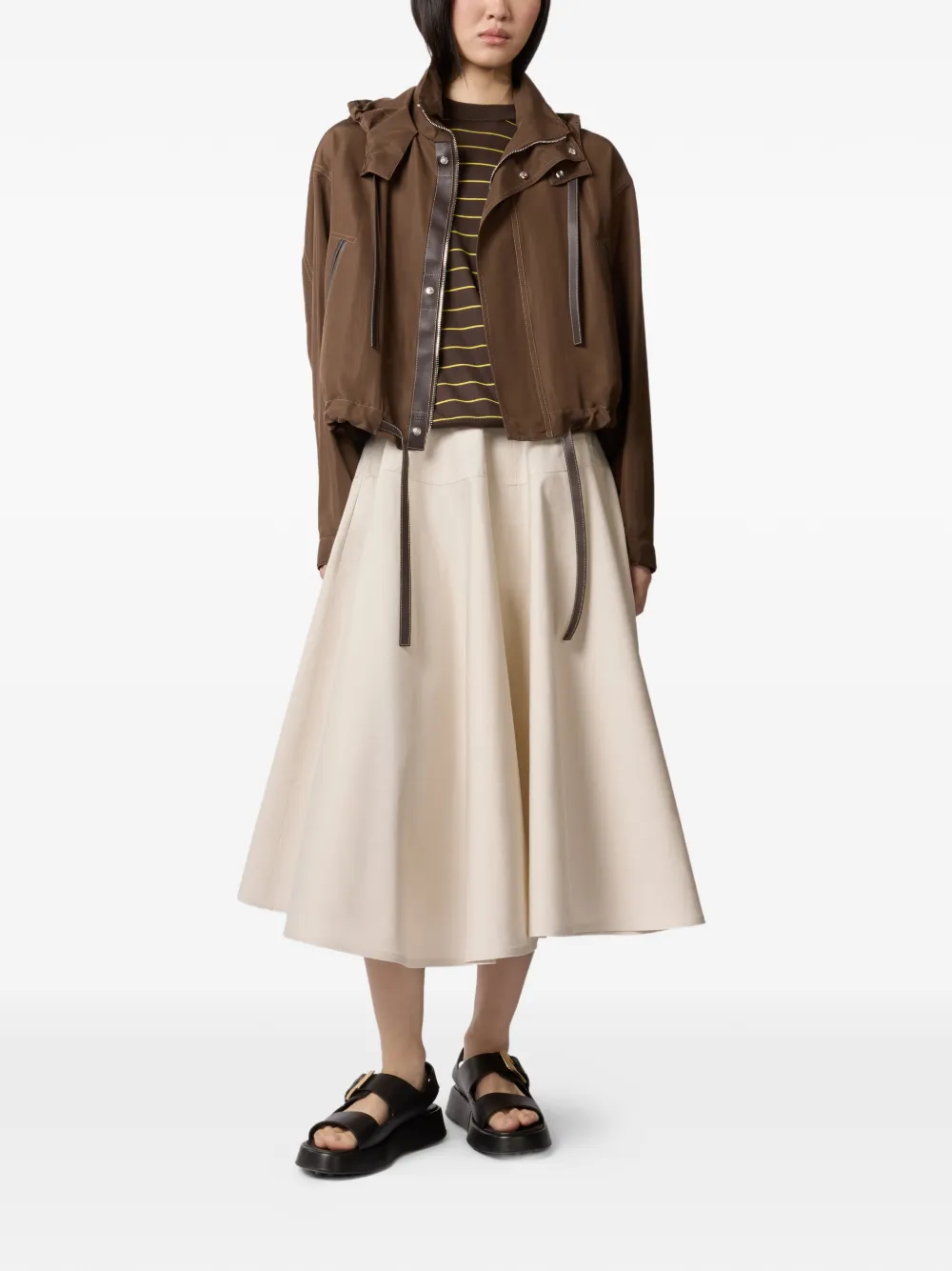 Tod's Midi-rok met A-lijn en vlakken Beige