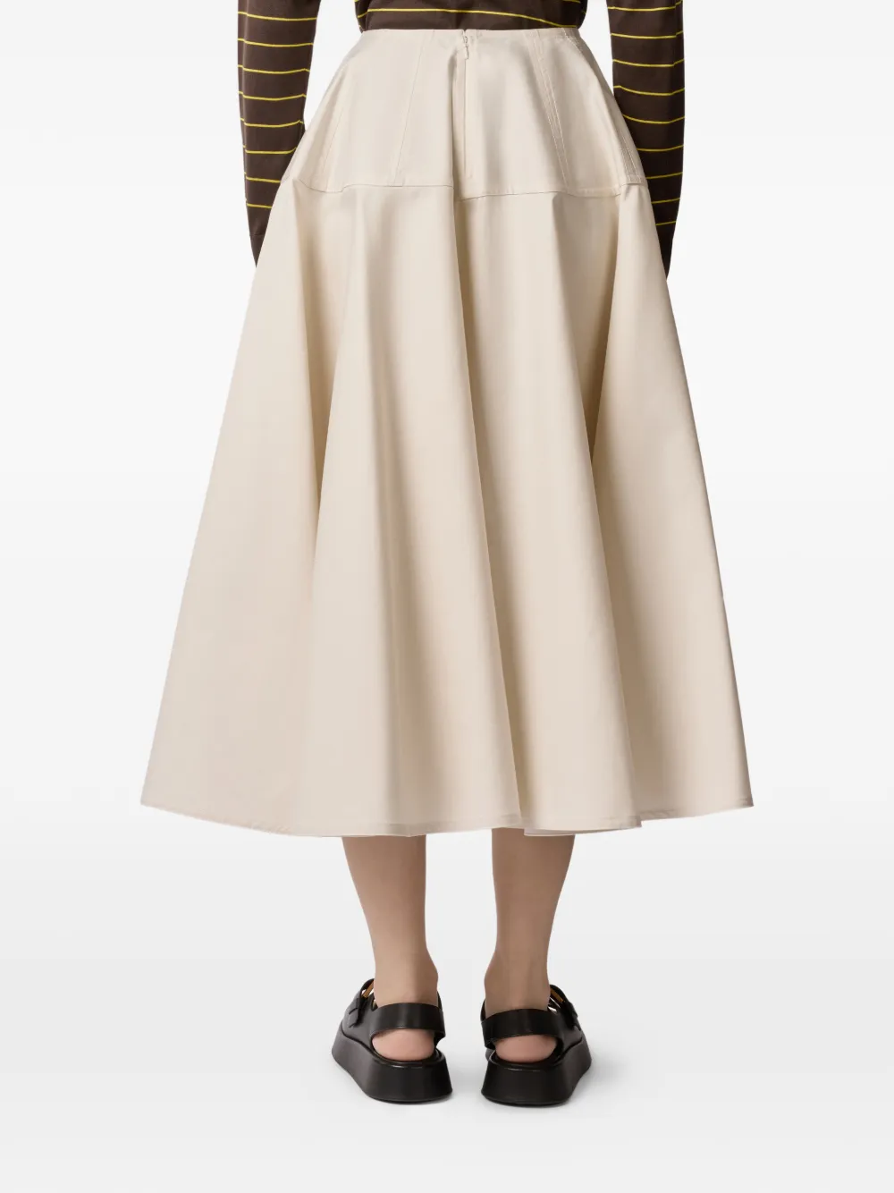Tod's Midi-rok met A-lijn en vlakken Beige