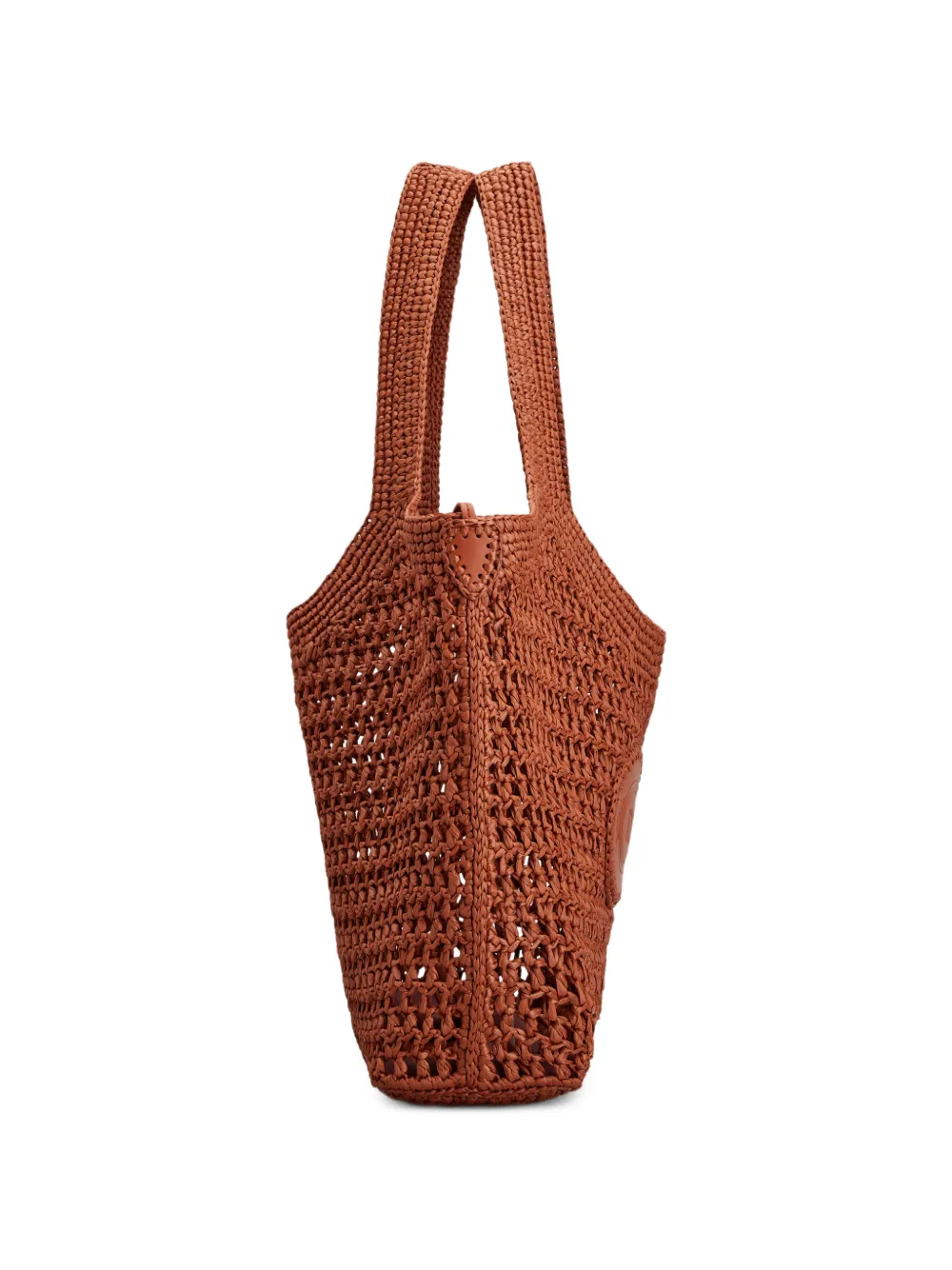 Tod's Medium shopper van raffia en leer Oranje