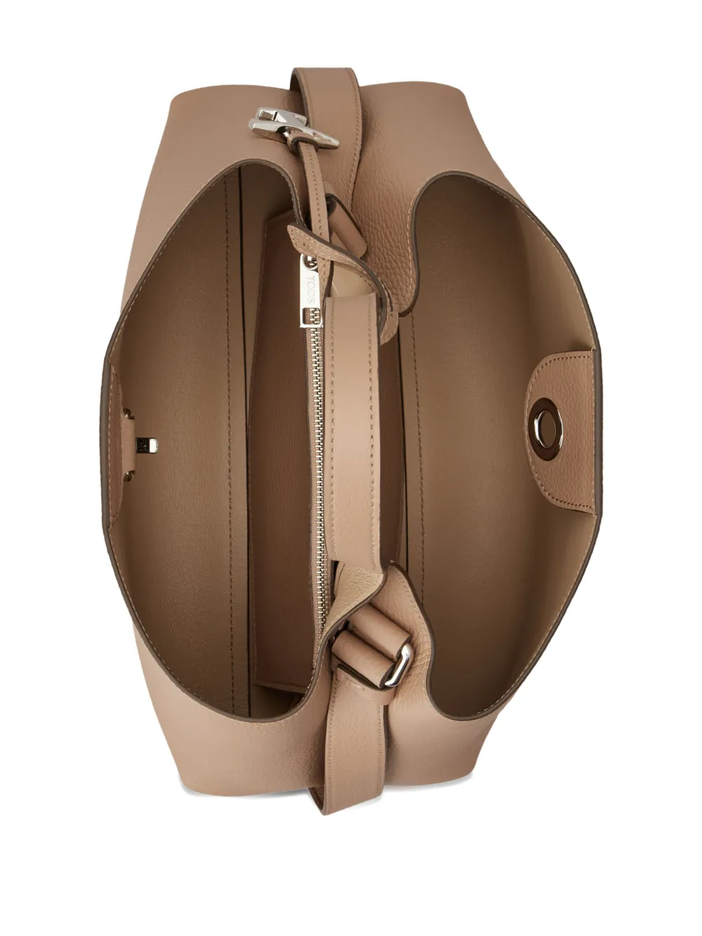 Tod's Shopper met handvat en bedel Beige
