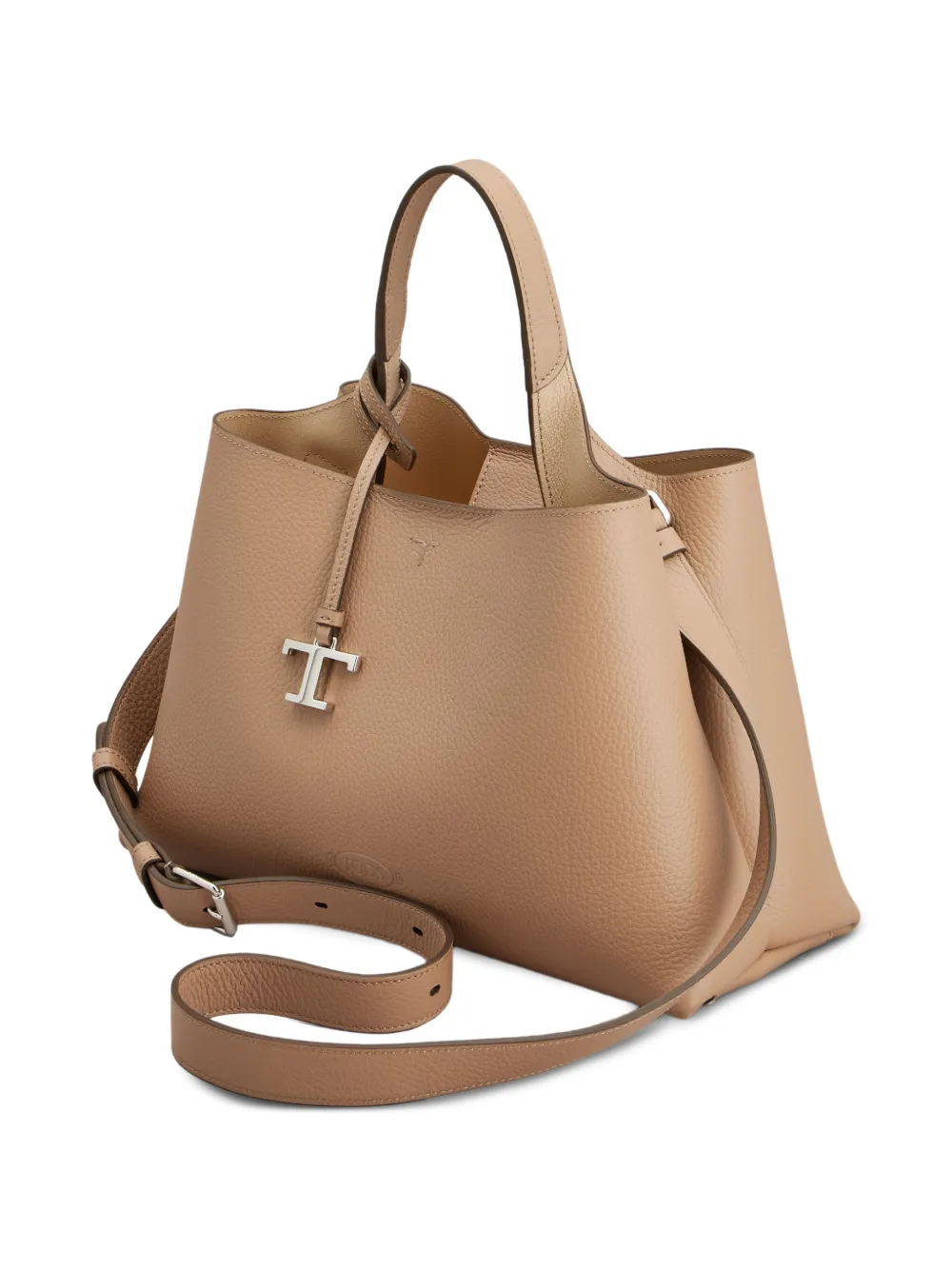  Tod's Top Handle Charm Tote Bag - Neutrals 