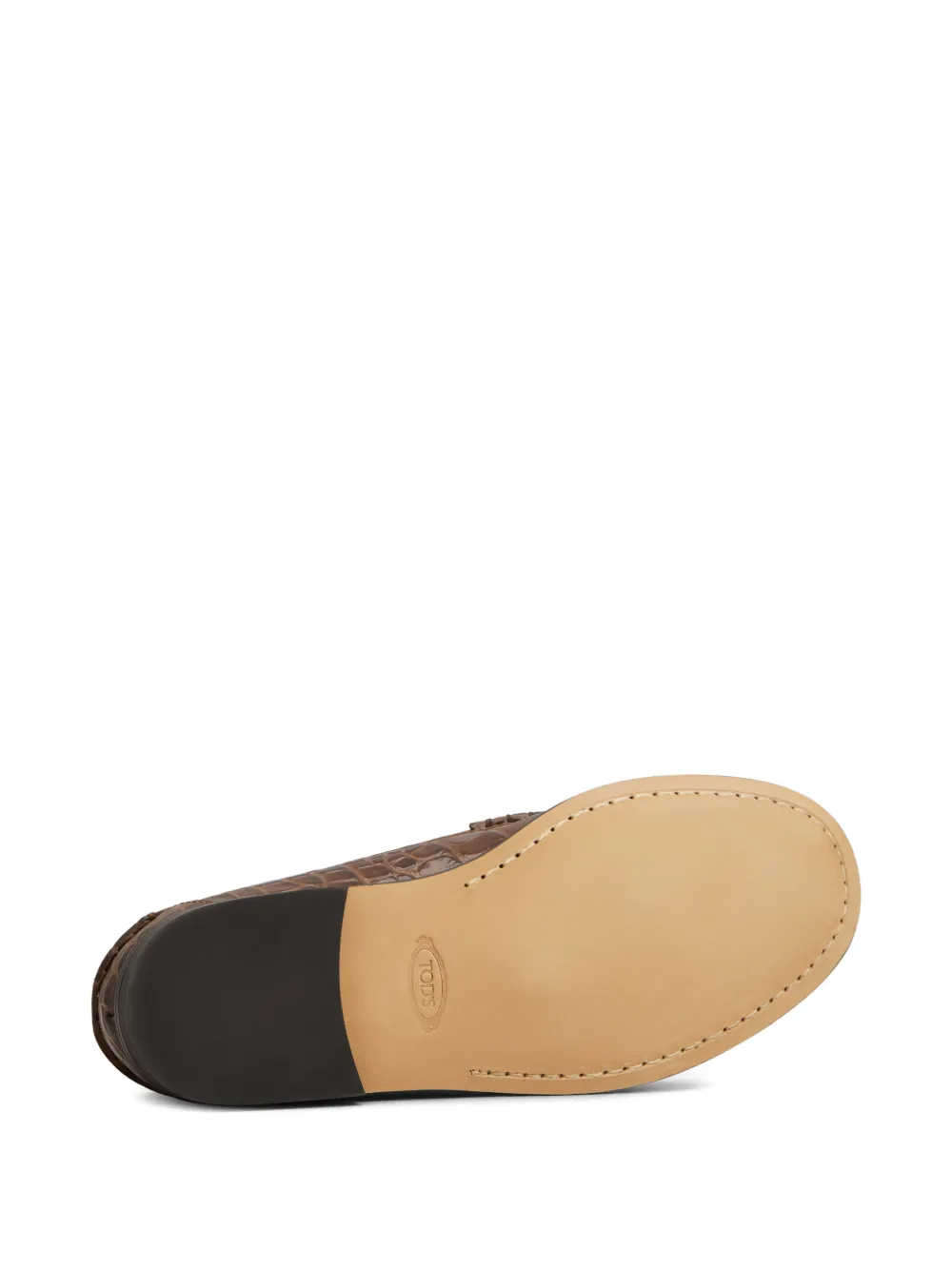 Tod's Oval-T loafers met leer-reliëf Bruin