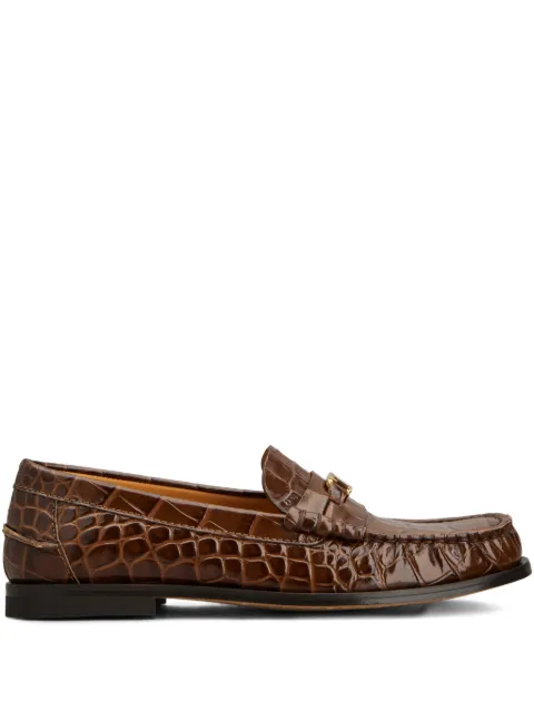 Tod's Oval-T leather-embossed loafers