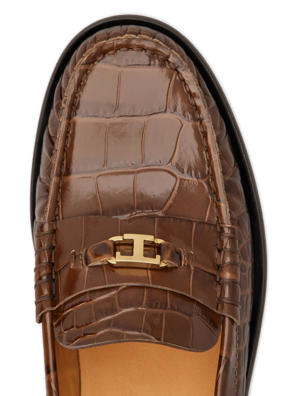 Tod's Oval-T loafers met leer-reliëf Bruin