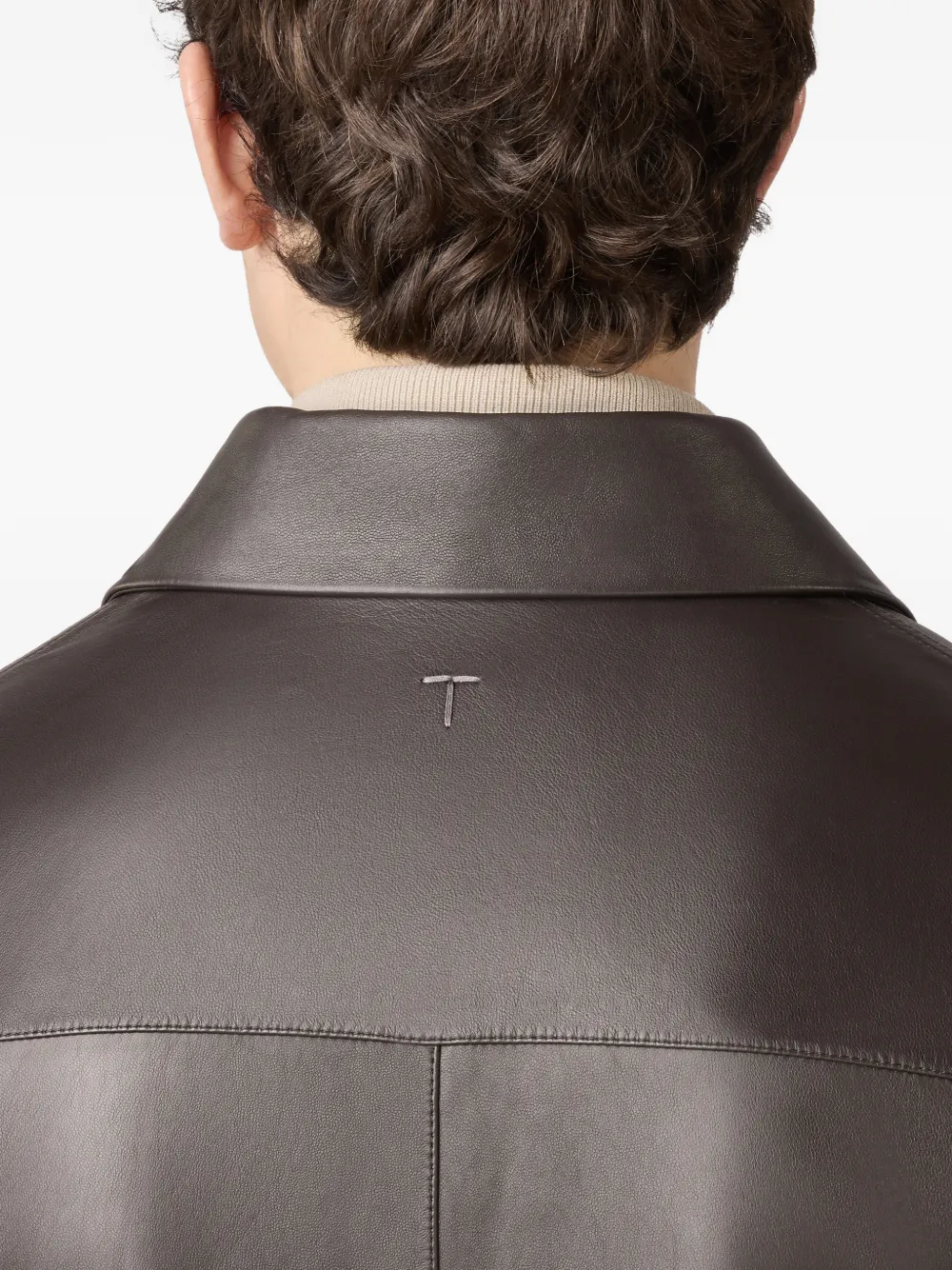 Tod's Leren shirtjack Bruin