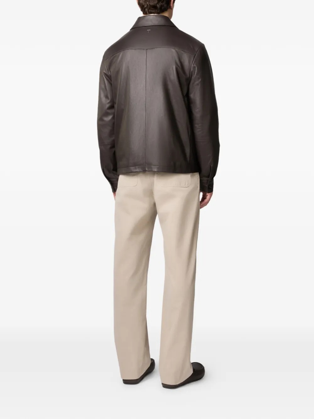 Tod's Leren shirtjack Bruin