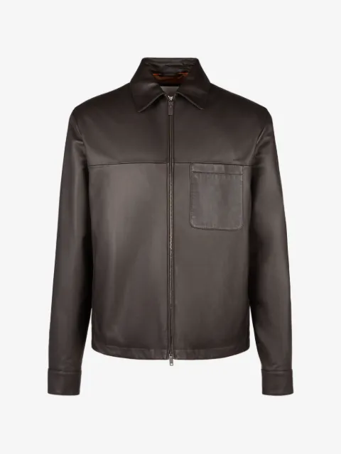 Tod's zipped leather overshirt