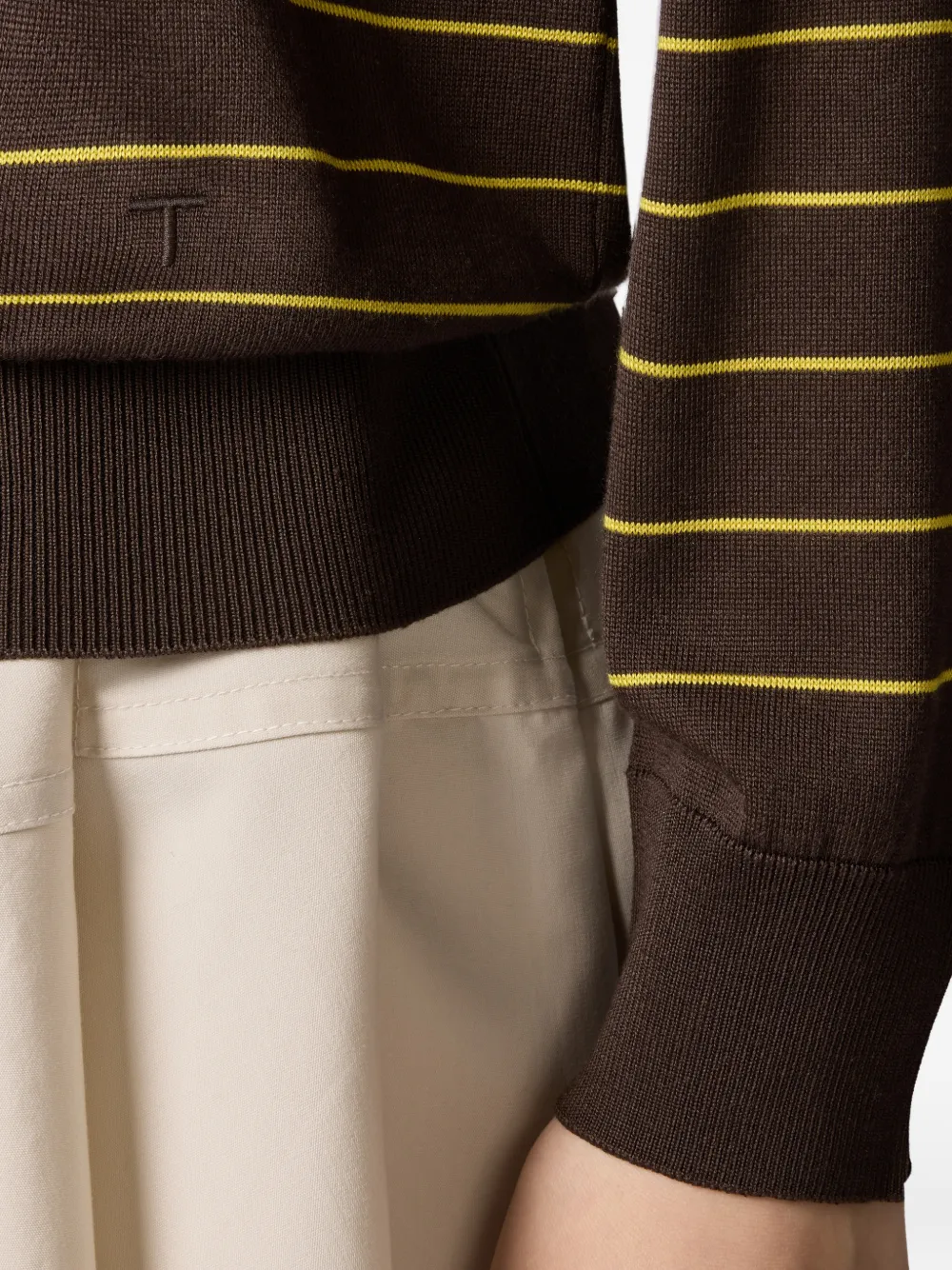 Tod's Gestreepte sweater met lange mouwen Bruin
