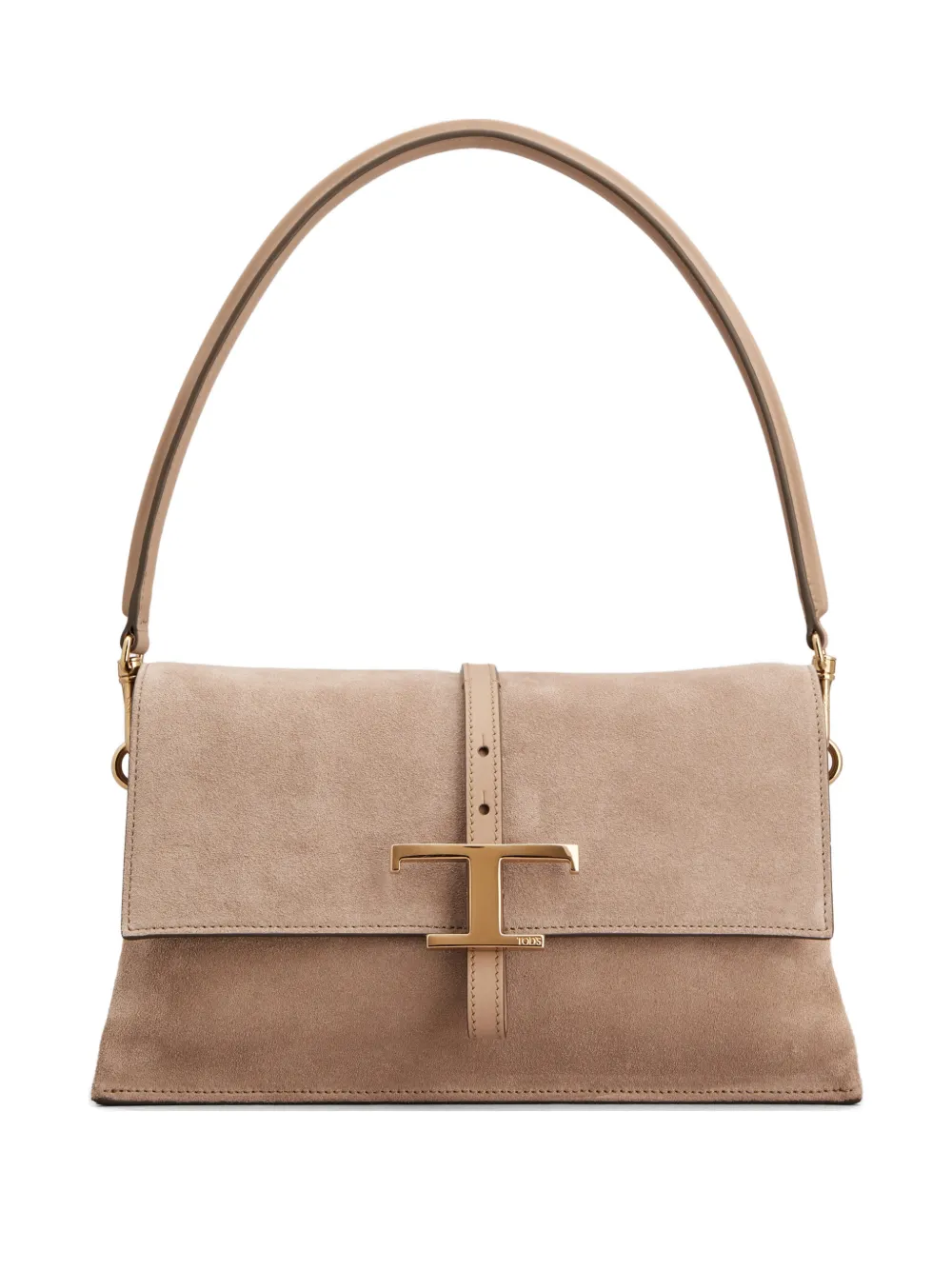 Tod's mini T Timeless buckle suede shoulder bag - Neutrals