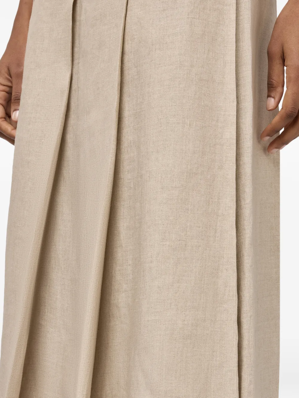Tod's Midi-plooirok met A-lijn Beige
