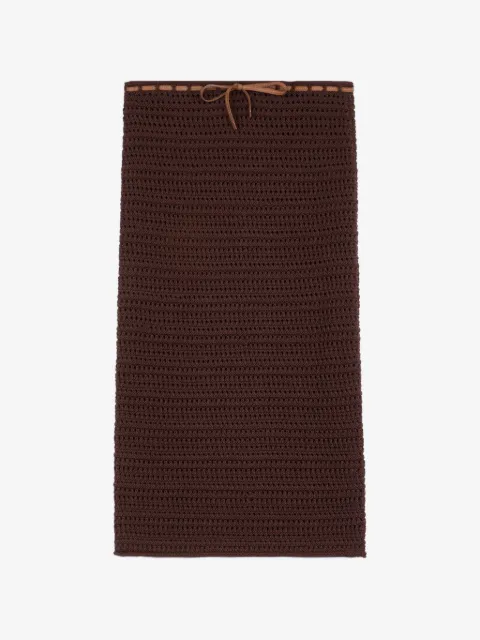 Tod's crochet drawstring-waist midi skirt