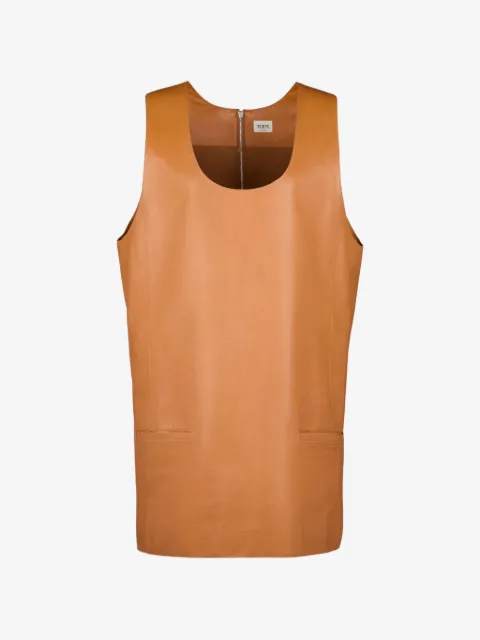 Tod's scoop neck leather dress