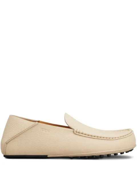 Tod's pebble-grain logo-detail loafers