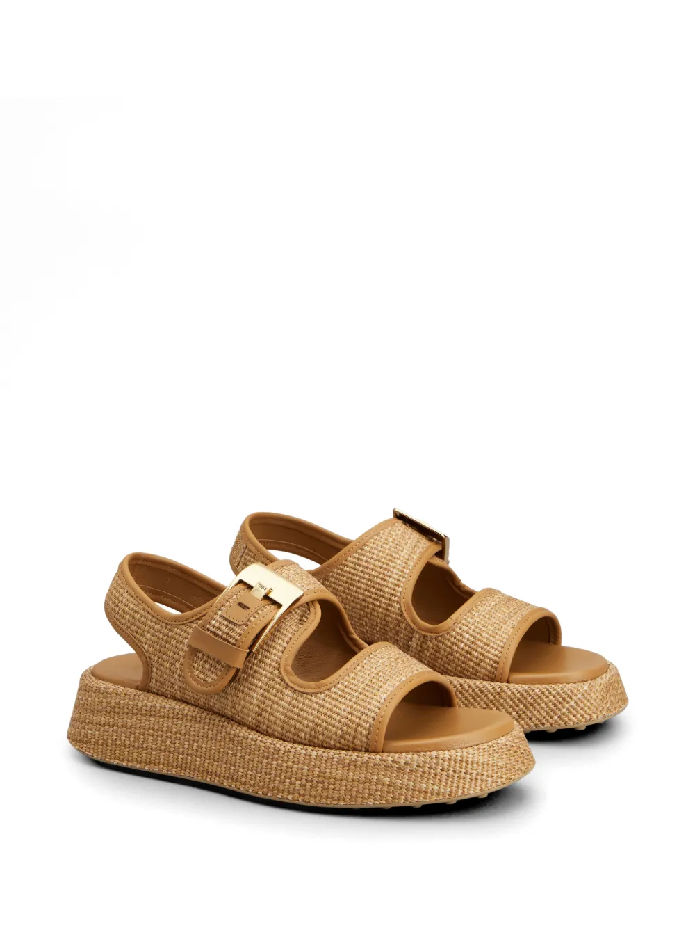 Tod's Raffia sandalen met gespdetail Bruin