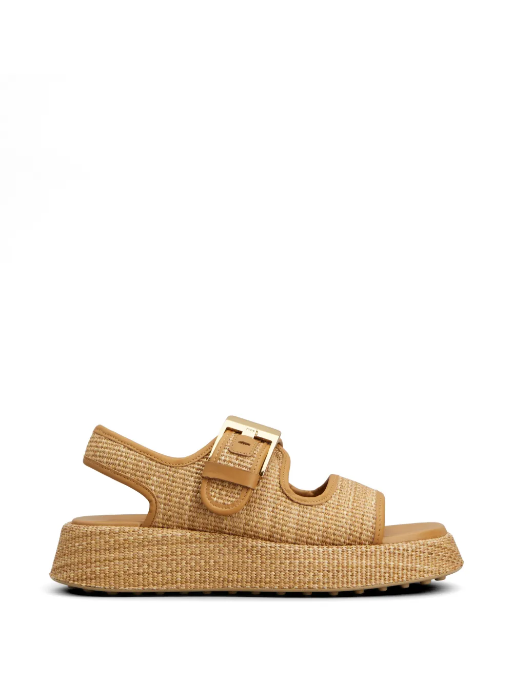 Tod's buckle-detail raffia sandals - Brown
